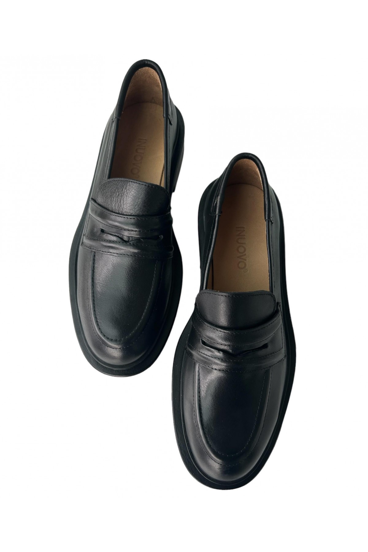 JUMER HAKİKİ SİYAH DERİ KADIN LOAFER